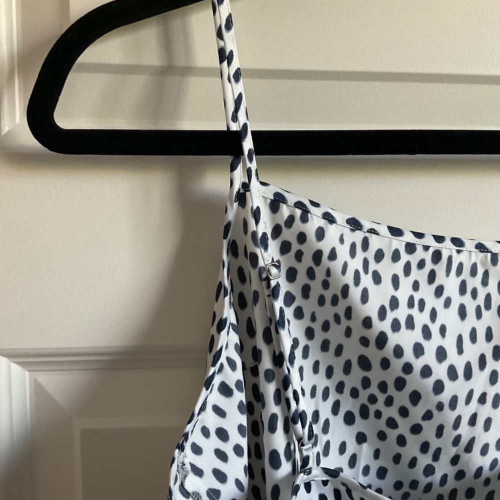 J. Crew Polka Dot Satin Camisole - White and Blue -‎ Size Large - Picture 4 of 7